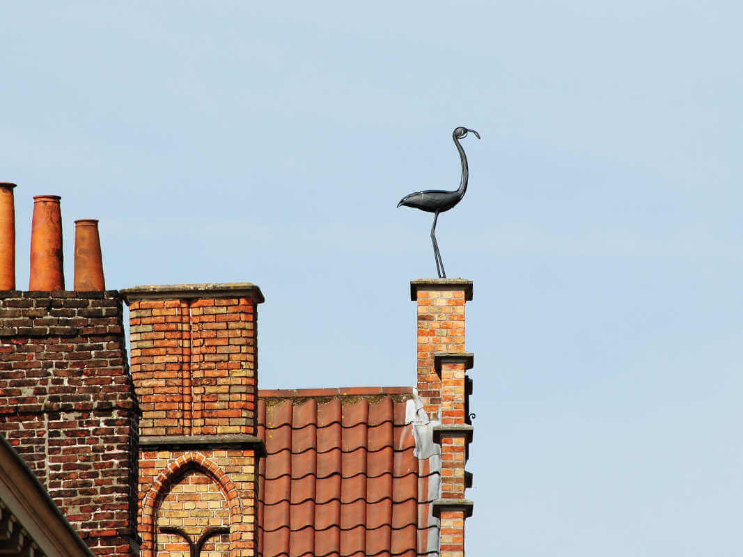 Bruges, sculpture sur toit